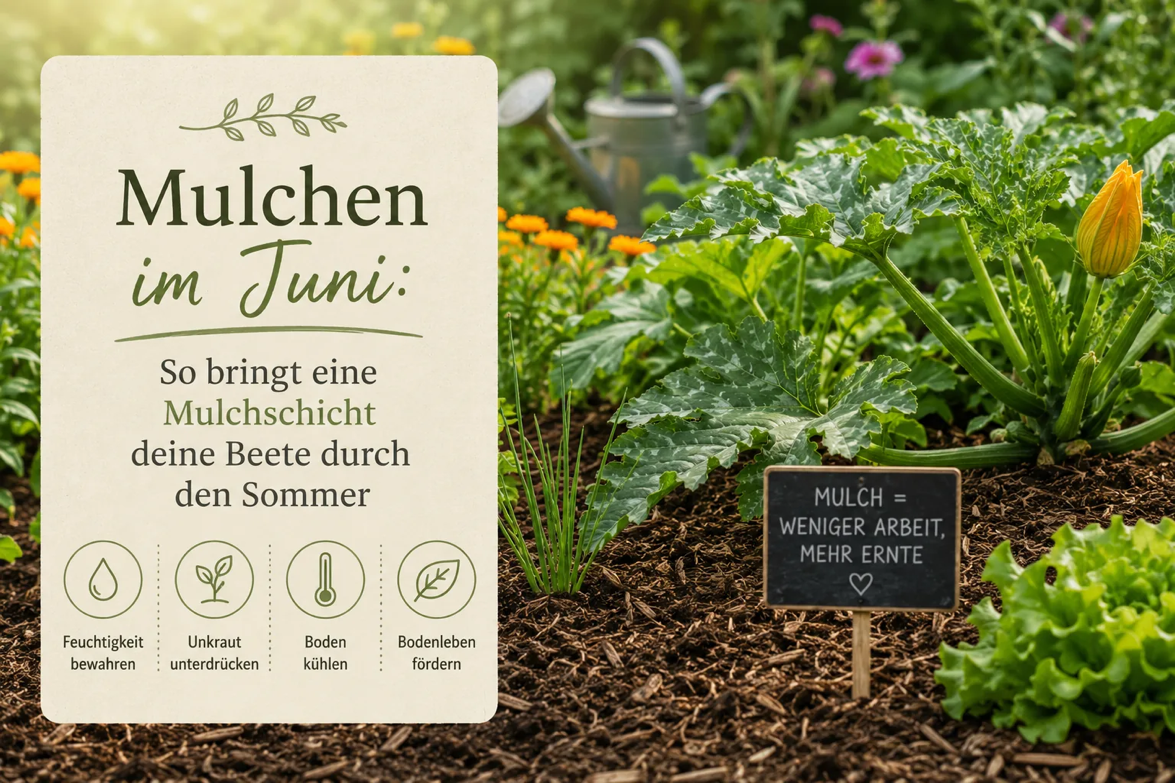 Mulchen im Juni: So bringt eine Mulchschicht deine Beete durch den Sommer