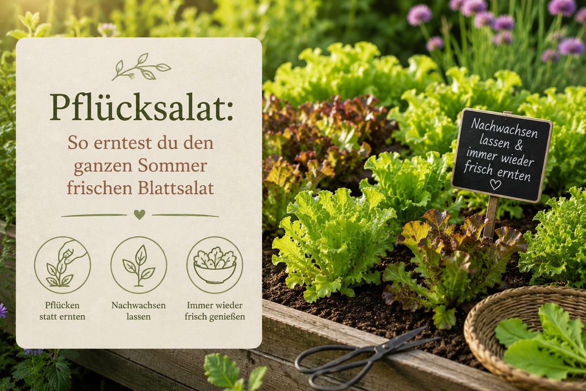 Pflücksalat: So erntest du den ganzen Sommer frischen Blattsalat